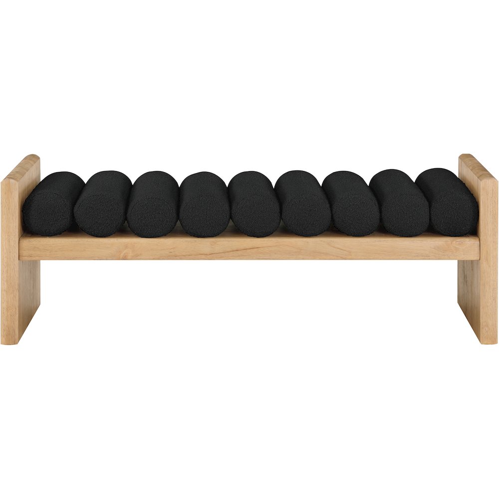Waverly Black Boucle Fabric Bench