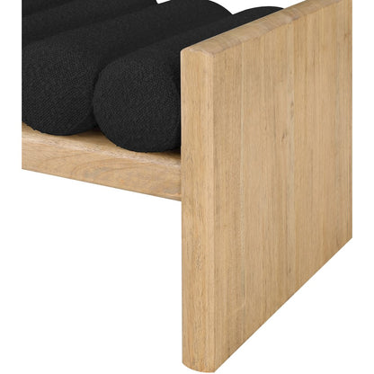 Waverly Black Boucle Fabric Bench