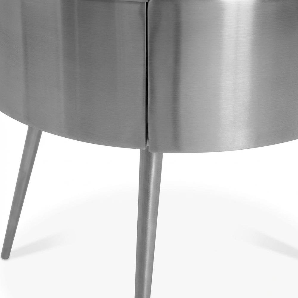 Silver Bedroom Nightstand with Contemporary Style and Sleek Finish
