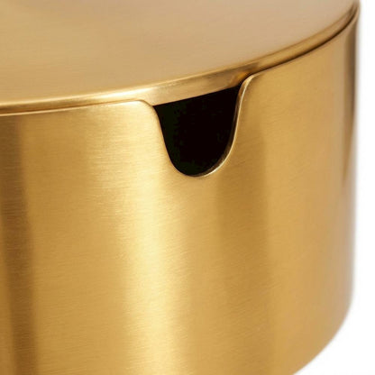 Gold Finish Nightstand with Contemporary Style for Bedroom Storage