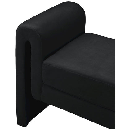 Sloan Black Velvet Bench