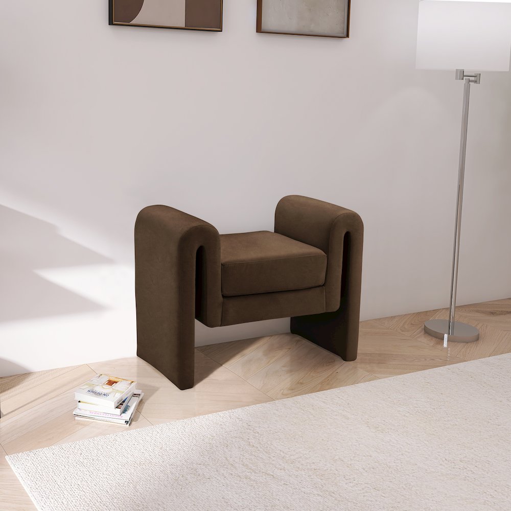 Sloan Brown Velvet Bench