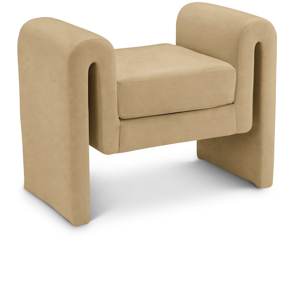 Sloan Camel Velvet Bench