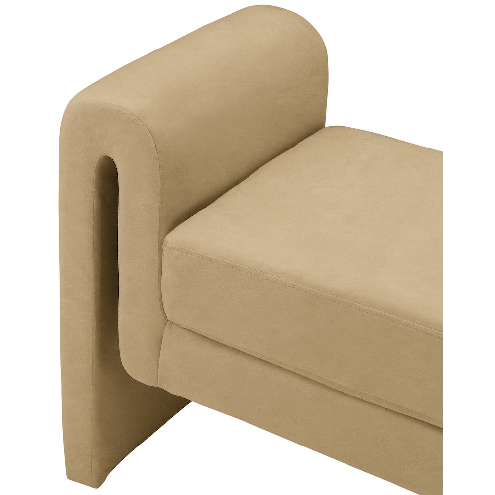 Sloan Camel Velvet Bench