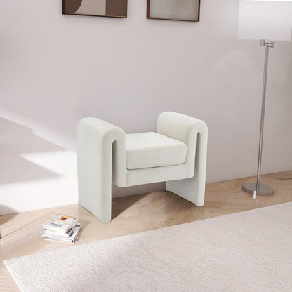 Sloan Cream Velvet Bench