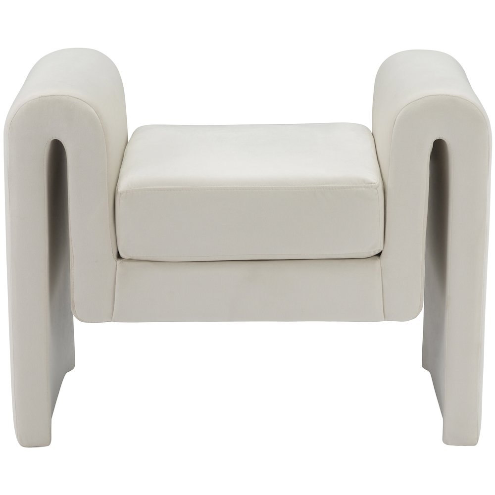 Sloan Cream Velvet Bench