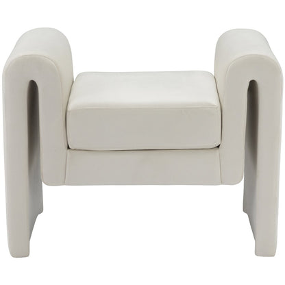 Sloan Cream Velvet Bench
