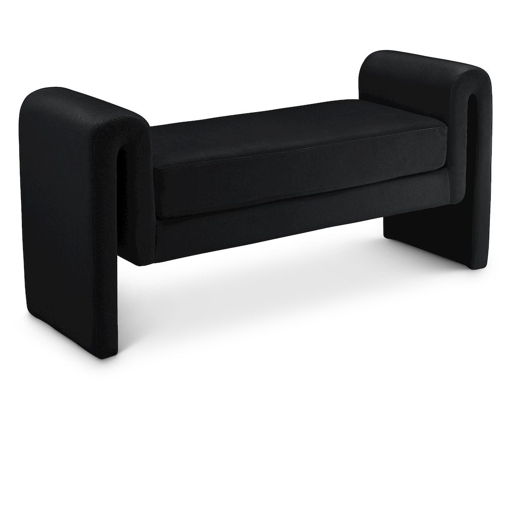 Sloan Black Velvet Bench