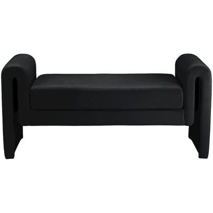 Sloan Black Velvet Bench