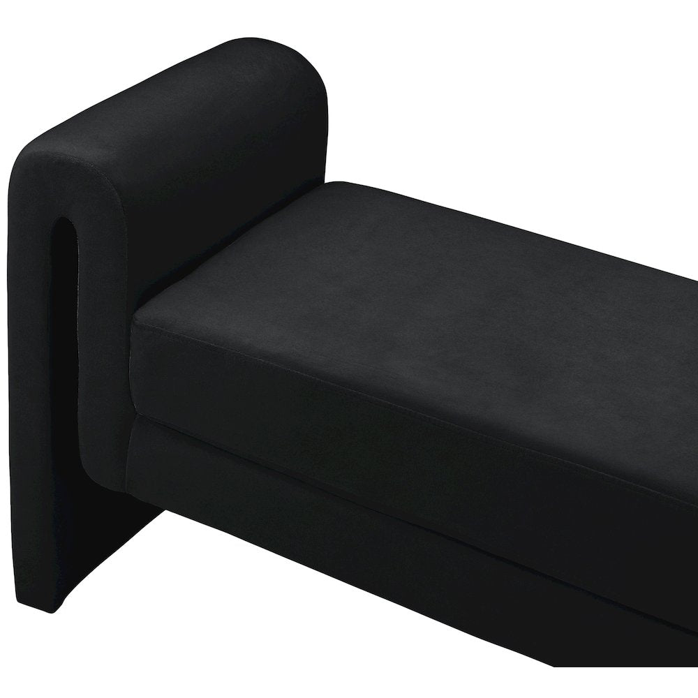 Sloan Black Velvet Bench