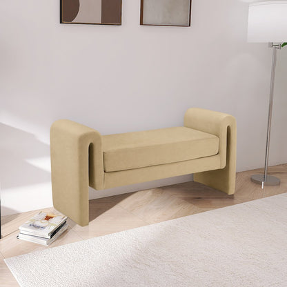 Sloan Camel Velvet Bench