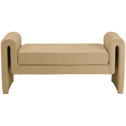 Sloan Camel Velvet Bench