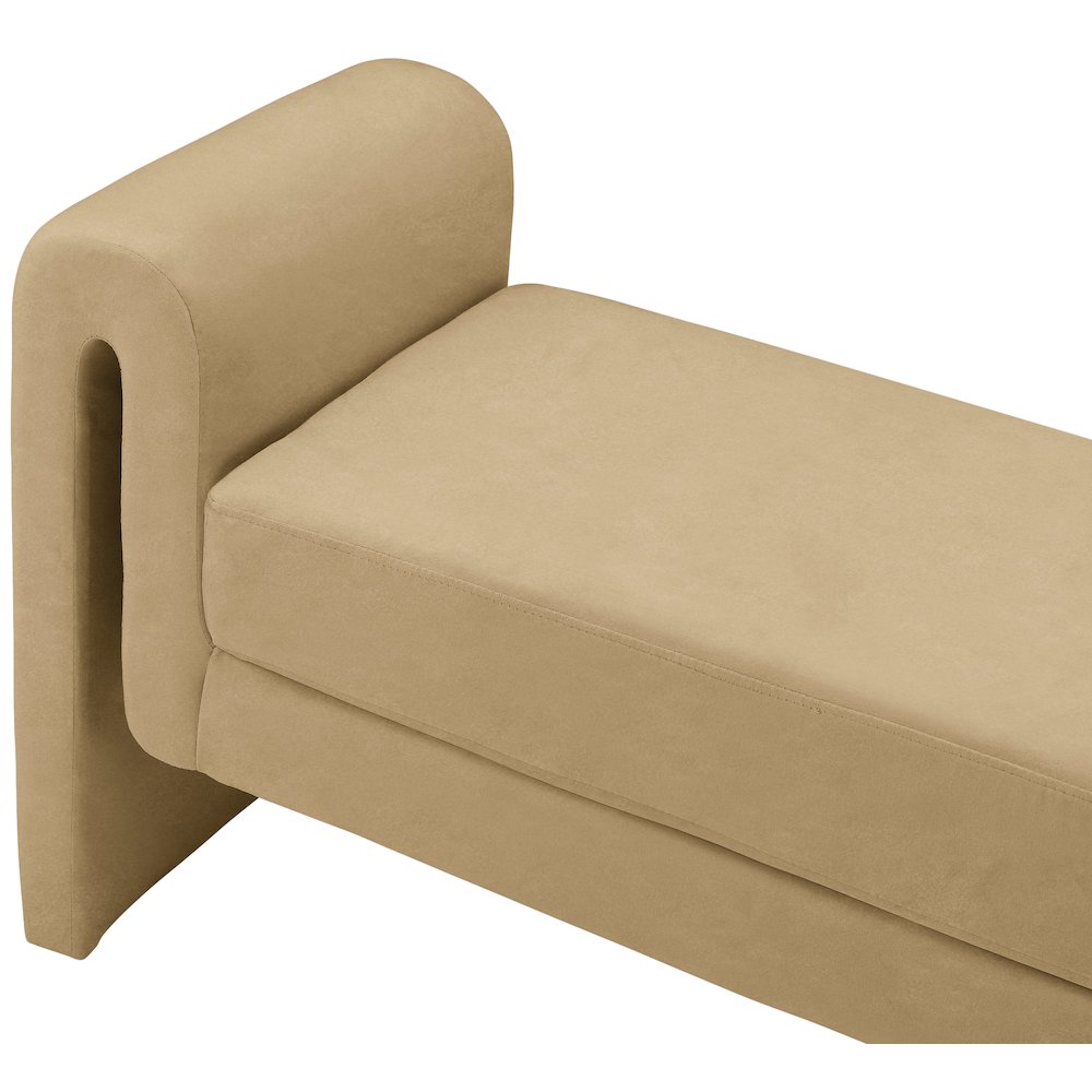 Sloan Camel Velvet Bench