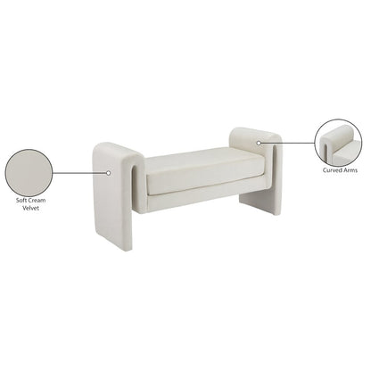 Sloan Cream Velvet Bench