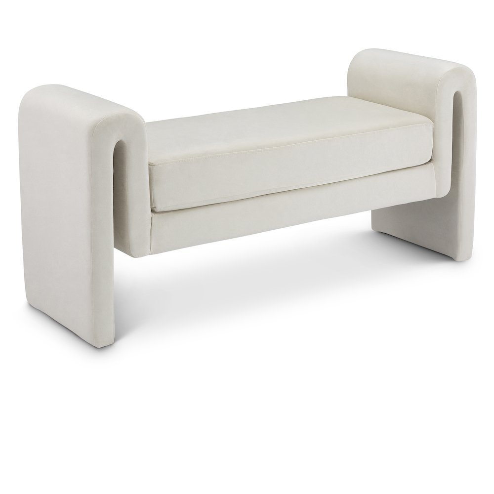Sloan Cream Velvet Bench