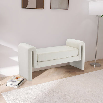 Sloan Cream Velvet Bench