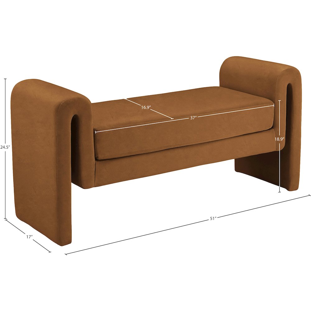Sloan Saddle Velvet Bench