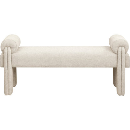 Stefano Beige Polyester Fabric Bench