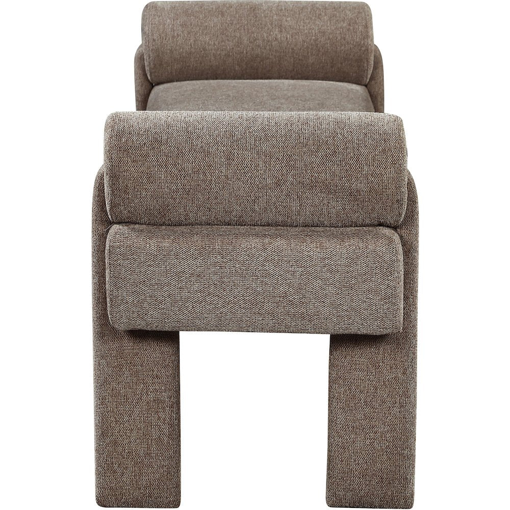Stefano Brown Polyester Fabric Bench