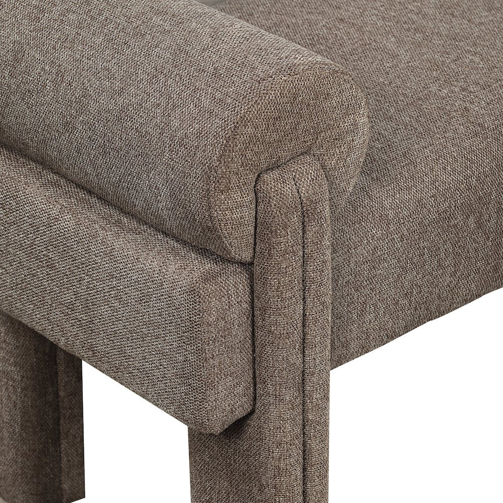 Stefano Brown Polyester Fabric Bench
