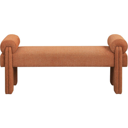 Stefano Cognac Polyester Fabric Bench