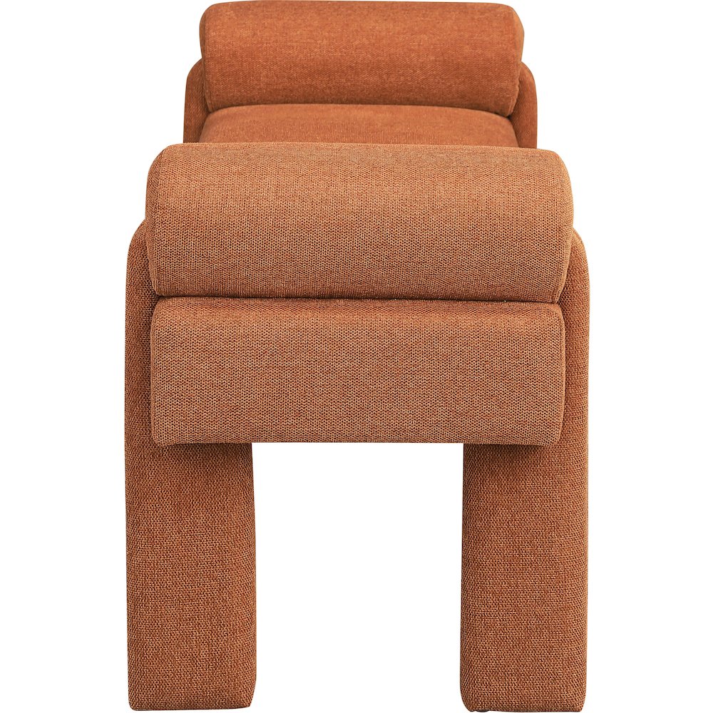 Stefano Cognac Polyester Fabric Bench