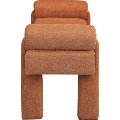 Stefano Cognac Polyester Fabric Bench