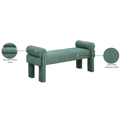 Stefano Green Polyester Fabric Bench