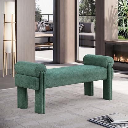 Stefano Green Polyester Fabric Bench
