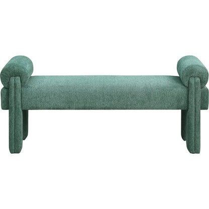 Stefano Green Polyester Fabric Bench