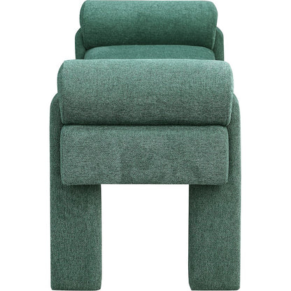 Stefano Green Polyester Fabric Bench