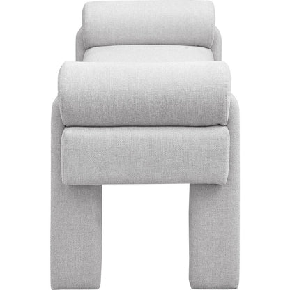 Stefano Grey Polyester Fabric Bench
