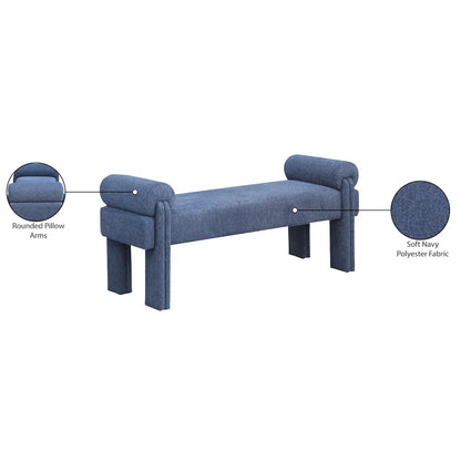Stefano Navy Polyester Fabric Bench
