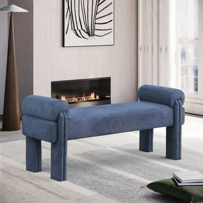Stefano Navy Polyester Fabric Bench