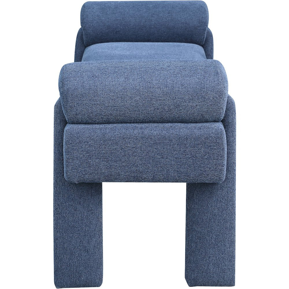 Stefano Navy Polyester Fabric Bench