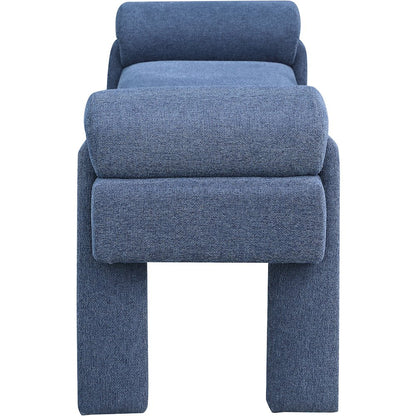 Stefano Navy Polyester Fabric Bench
