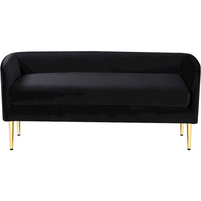 Audrey Black Velvet Bench