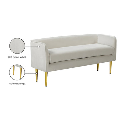 Audrey Cream Velvet Bench