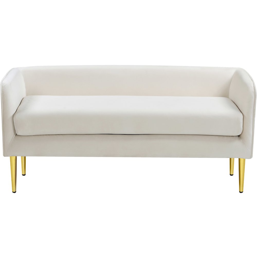 Audrey Cream Velvet Bench