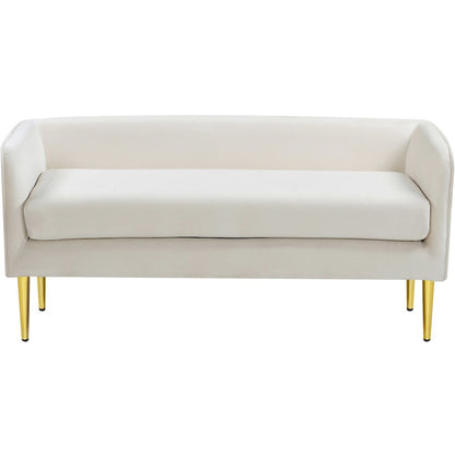 Audrey Cream Velvet Bench