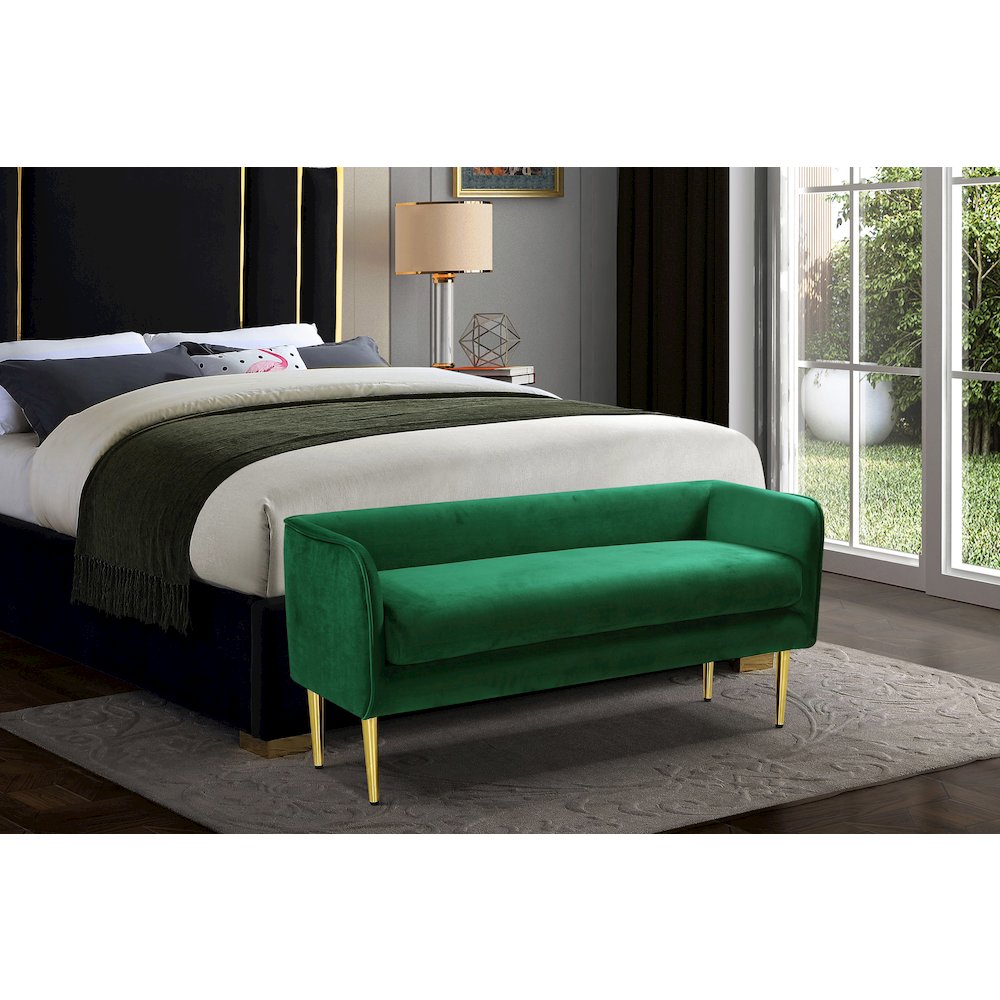 Audrey Green Velvet Bench