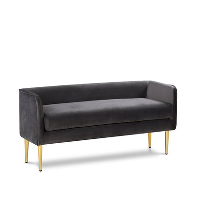 Audrey Grey Velvet Bench