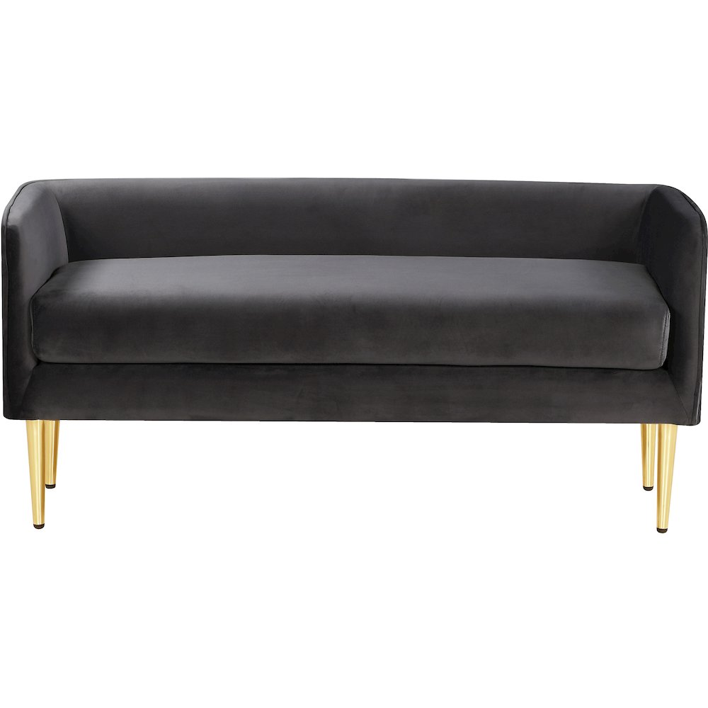 Audrey Grey Velvet Bench