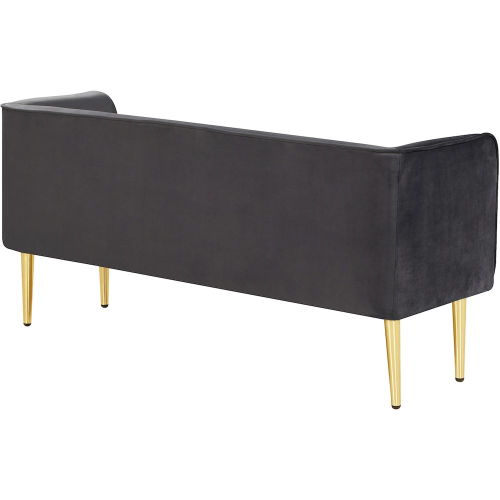 Audrey Grey Velvet Bench