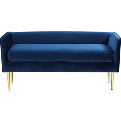 Audrey Navy Velvet Bench
