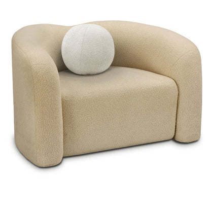 Kali Beige Faux Shearling Teddy Fabric Chair