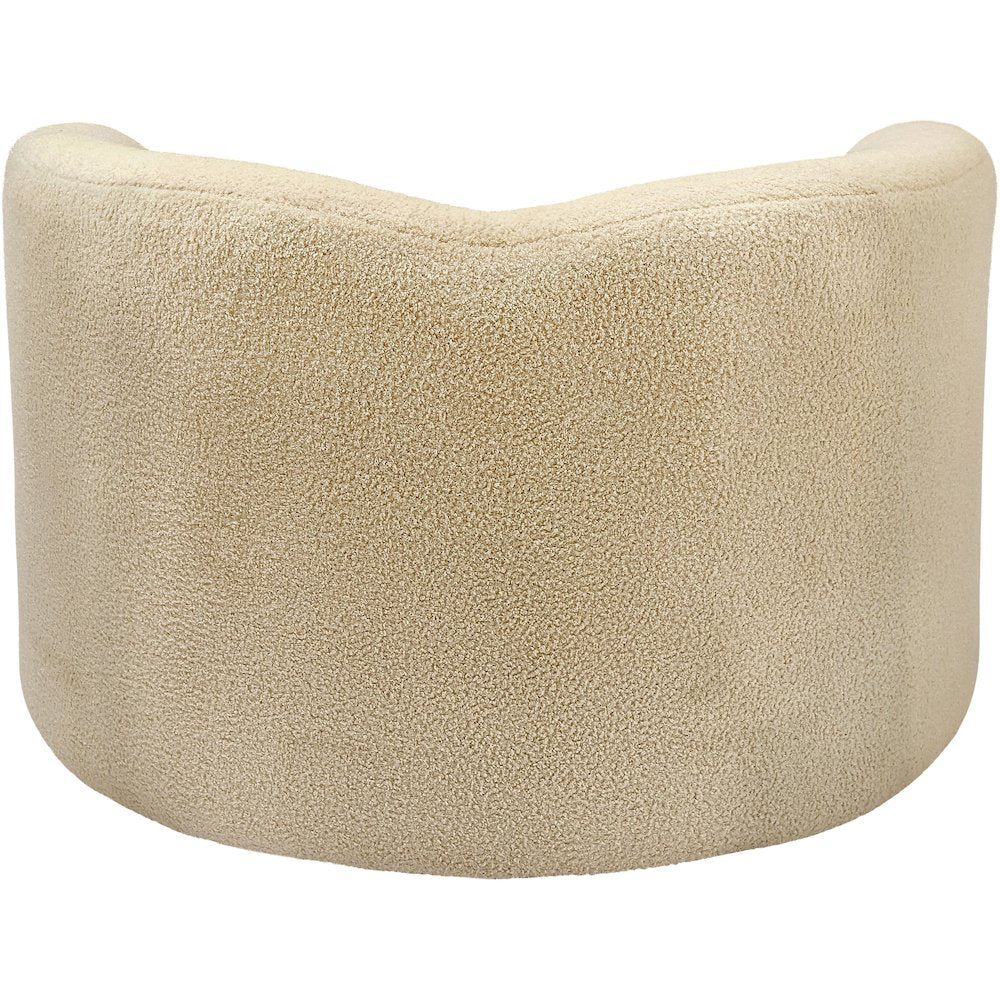 Kali Beige Faux Shearling Teddy Fabric Chair