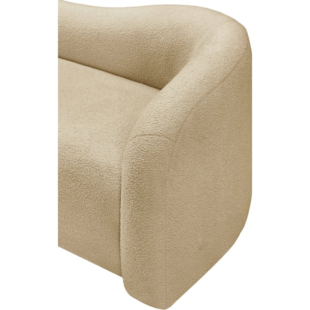 Kali Beige Faux Shearling Teddy Fabric Chair