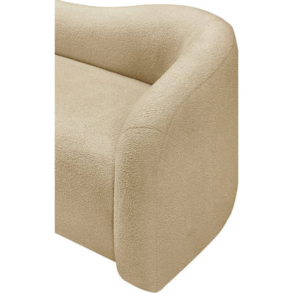 Kali Beige Faux Shearling Teddy Fabric Chair