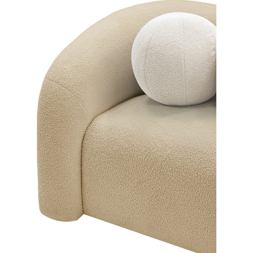 Kali Beige Faux Shearling Teddy Fabric Chair